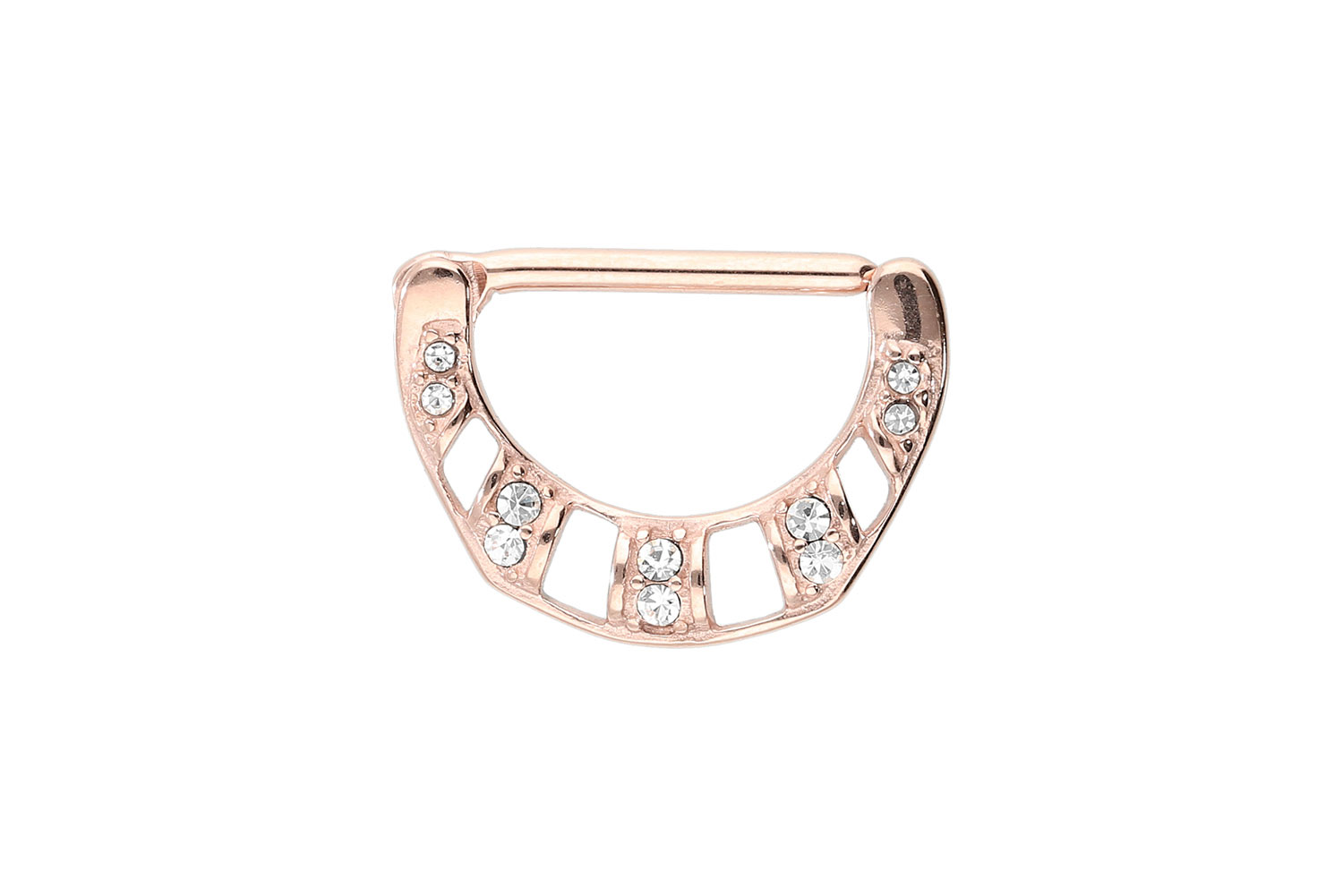 Chirurgenstahl Nippelpiercing Clicker 10 KRISTALLE ++SALE++